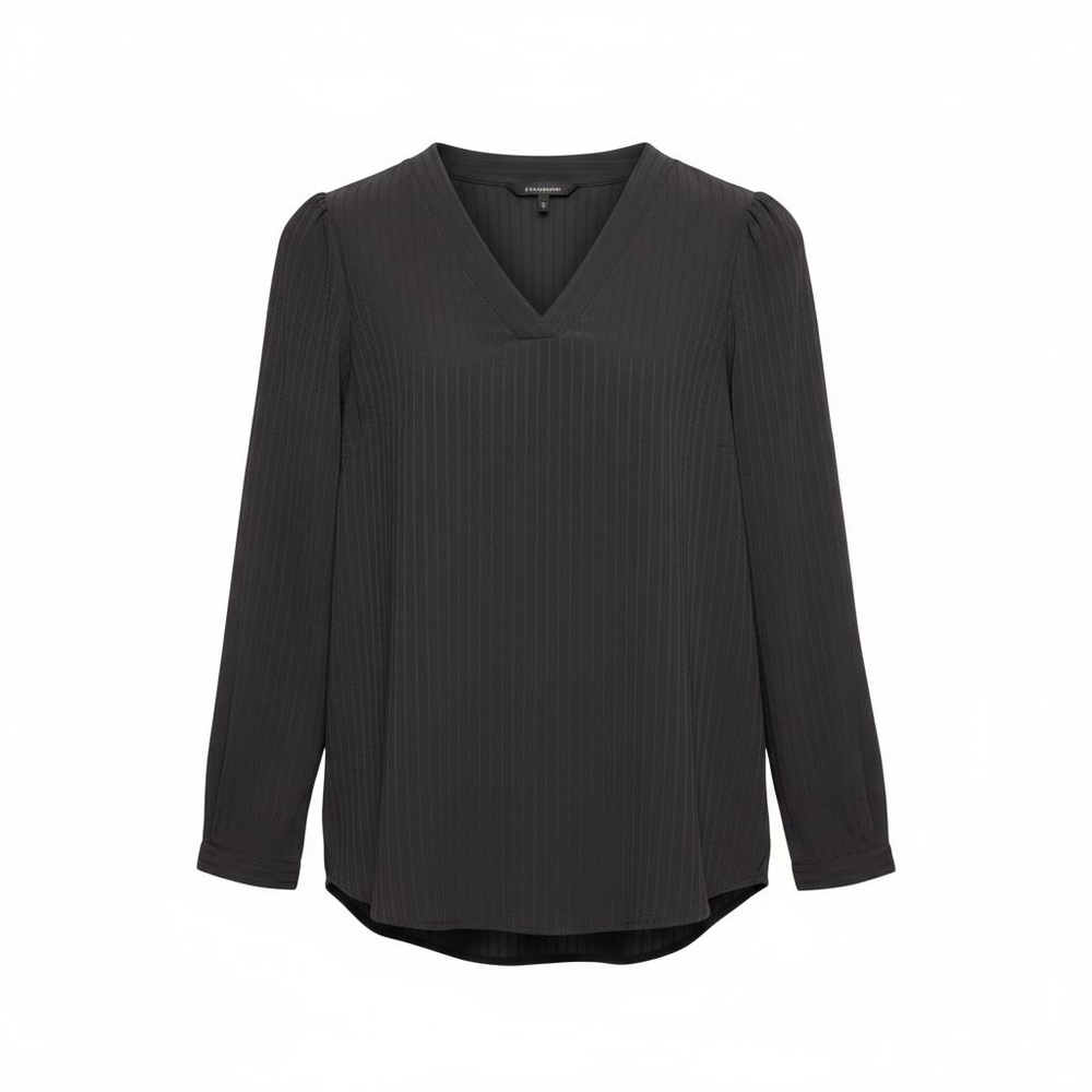 Adrianna Papell Dark Gray V-Neck Blouse